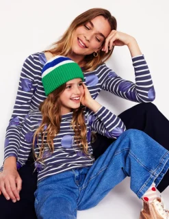 Tops & T-Shirts-Boden Ella Breton-Sapphire Blue Foil spot SapphireBlueFoilspot