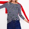T-Shirts & Tanks | Tops & Blouses-Boden Ella Long Sleeve Breton -Navy, Holly Stripe Navy,HollyStripe