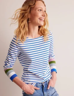 T-Shirts & Tanks | Tops & Blouses-Boden Ella Long Sleeve Breton-Directoire Blue and Mauve Mist DirectoireBlueandMauveMist