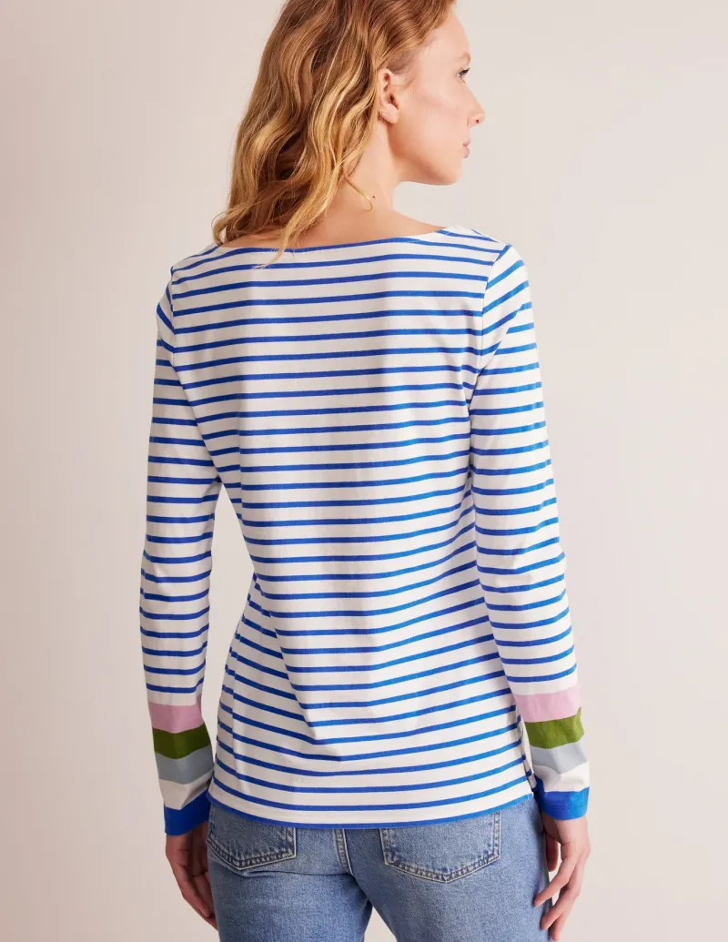 T-Shirts & Tanks | Tops & Blouses-Boden Ella Long Sleeve Breton-Directoire Blue and Mauve Mist DirectoireBlueandMauveMist