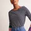 T-Shirts & Tanks | Tops & Blouses-Boden Ella Long Sleeve Breton-French Navy, Ivory Multi Cuff FrenchNavy,IvoryMultiCuff