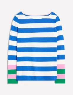 T-Shirts & Tanks | Tops & Blouses-Boden Ella Long Sleeve Breton-Gallery Blue, Emerald Cuff GalleryBlue,EmeraldCuff