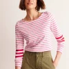 T-Shirts & Tanks | Tops & Blouses-Boden Ella Long Sleeve Breton-Ivory, Red and Party Pink Ivory,RedandPartyPink