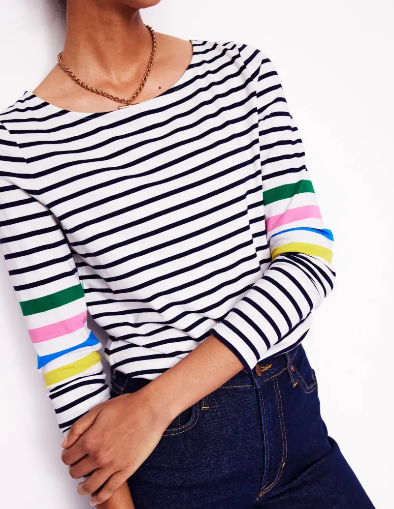 T-Shirts & Tanks | Tops & Blouses-Boden Ella Long Sleeve Breton-Ivory Multi Arm Placement IvoryMultiArmPlacement