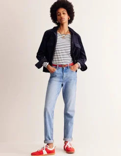 T-Shirts & Tanks | Tops & Blouses-Boden Ella Long Sleeve Breton-Ivory, Navy Ivory,Navy