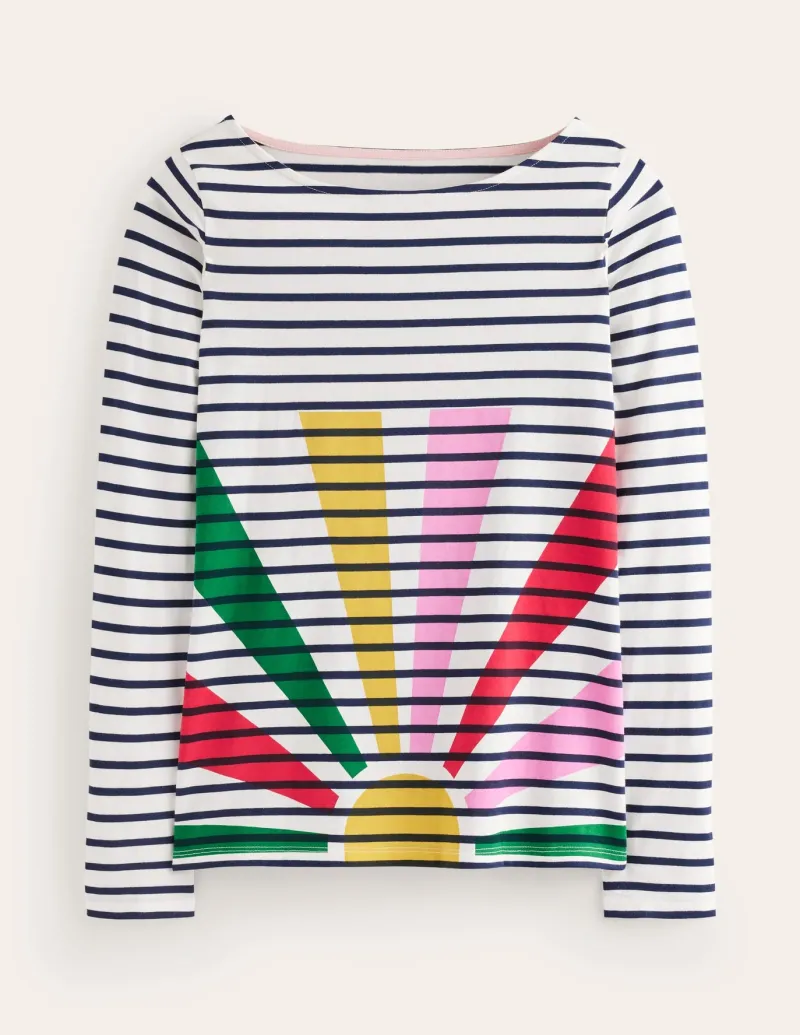T-Shirts & Tanks | Tops & Blouses-Boden Ella Long Sleeve Breton-Multi, Sunshine Pop Multi,SunshinePop