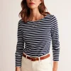 T-Shirts & Tanks | Tops & Blouses-Boden Ella Long Sleeve Breton-Navy, Ivory Navy,Ivory