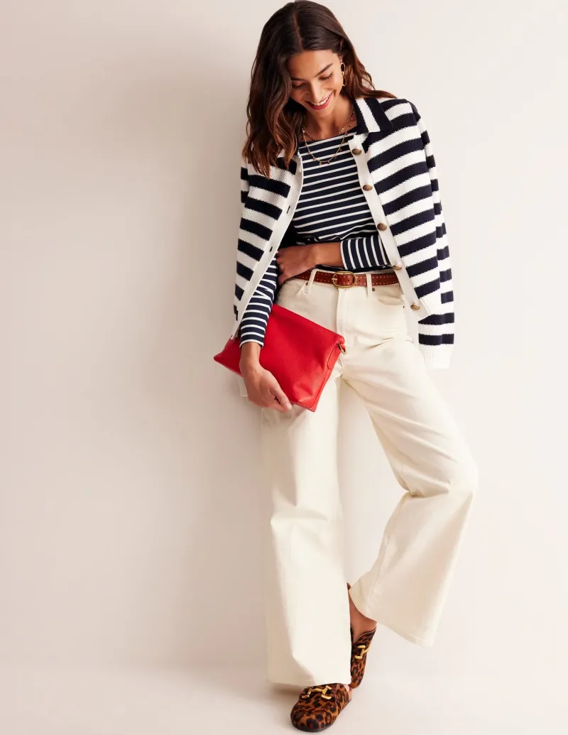 T-Shirts & Tanks | Tops & Blouses-Boden Ella Long Sleeve Breton-Navy, Ivory Navy,Ivory