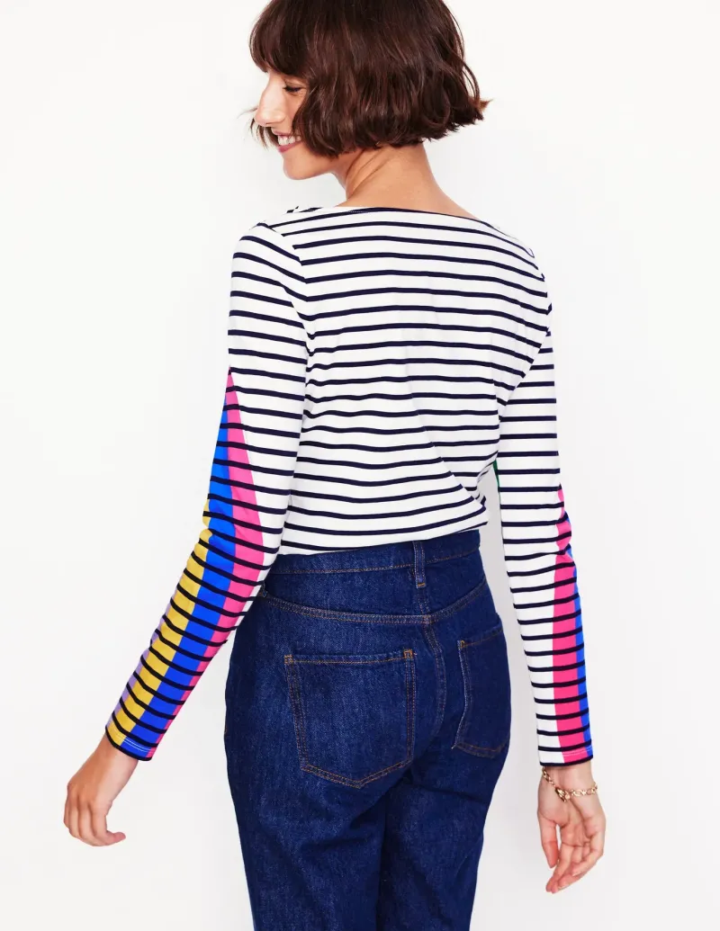 T-Shirts & Tanks | Tops & Blouses-Boden Ella Long Sleeve Breton-Rainbow Curve Breton RainbowCurveBreton