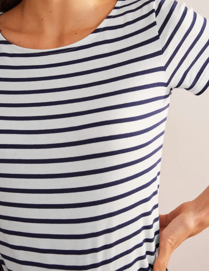 Nightwear & Lougewear | T-Shirts & Tanks-Boden Ella Short Sleeve Breton-Ivory, Navy Ivory,Navy