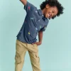 Tops, T-Shirts & Polos-Boden Embroidered Slub Polo Shirt-Multi Dinosaurs MultiDinosaurs