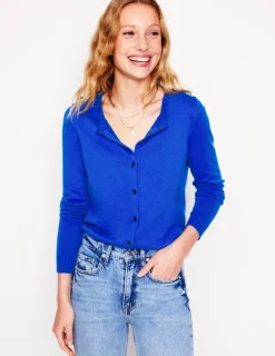 Sweaters & Cardigans-Boden Emilia Cotton Crew Cardigan-Bright Blue BrightBlue