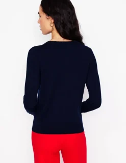 Sweaters & Cardigans-Boden Emilia Cotton Crew Cardigan- Navy