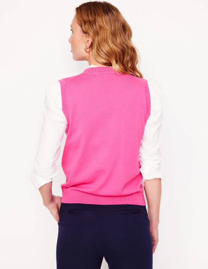 Sweaters & Cardigans-Boden Emilia Cotton Crew Neck Vest- PINK