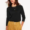 Sweaters & Cardigans-Boden Emilia Cotton Crew Sweater- Black