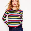 Sweaters & Cardigans-Boden Emilia Cotton Crew Sweater-Poppy Red, Blue Multi PoppyRed,BlueMulti