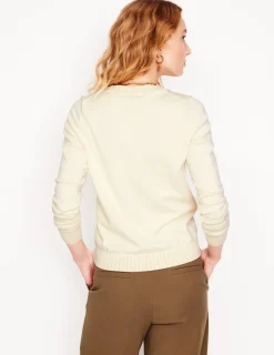 Sweaters & Cardigans-Boden Emilia Cotton Crew Sweater-Warm Ivory WarmIvory
