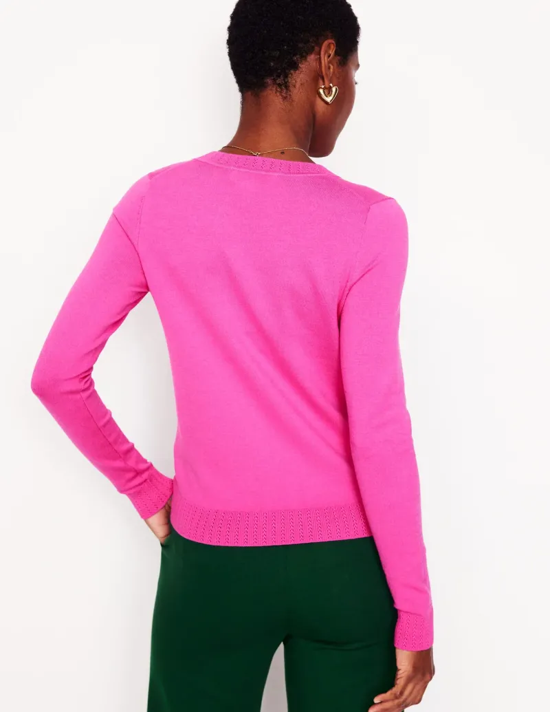Sweaters & Cardigans-Boden Emilia Cotton Crew Sweater- PINK