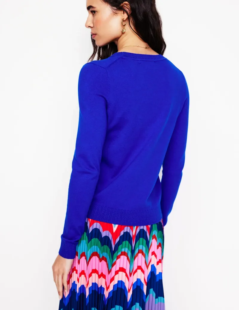 Sweaters & Cardigans-Boden Emilia Cotton Crew Sweater- BLUE