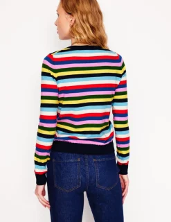 Sweaters & Cardigans-Boden Emilia Cotton Crew Sweater-Poppy Red, Blue Multi PoppyRed,BlueMulti