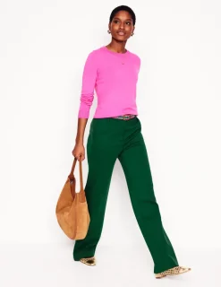 Sweaters & Cardigans-Boden Emilia Cotton Crew Sweater- PINK