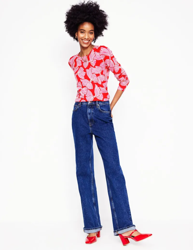 Sweaters & Cardigans-Boden Emilia Cotton Crew Sweater- RED