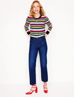 Sweaters & Cardigans-Boden Emilia Cotton Crew Sweater-Poppy Red, Blue Multi PoppyRed,BlueMulti