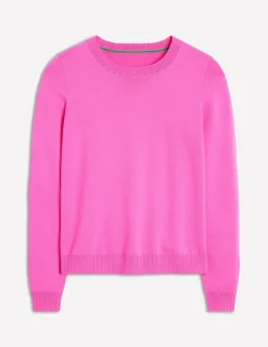 Sweaters & Cardigans-Boden Emilia Cotton Crew Sweater- PINK