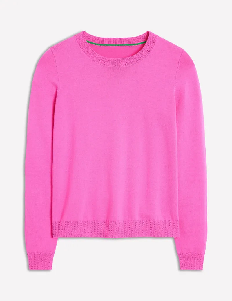 Sweaters & Cardigans-Boden Emilia Cotton Crew Sweater- PINK