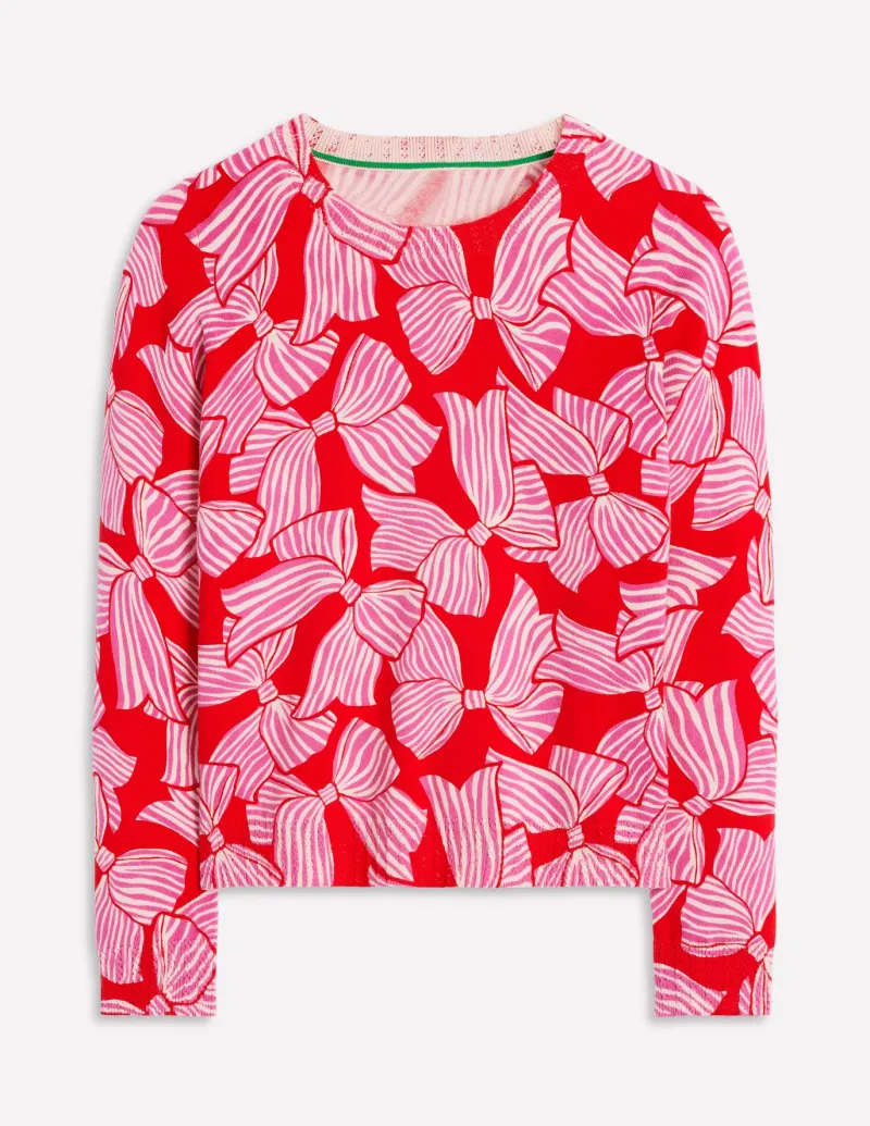Sweaters & Cardigans-Boden Emilia Cotton Crew Sweater- RED