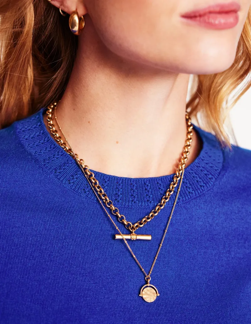 Nightwear & Lougewear | Sweaters & Cardigans-Boden Emilia Cotton Crew T-shirt-Bright Blue BrightBlue