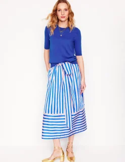 Nightwear & Lougewear | Sweaters & Cardigans-Boden Emilia Cotton Crew T-shirt-Bright Blue BrightBlue