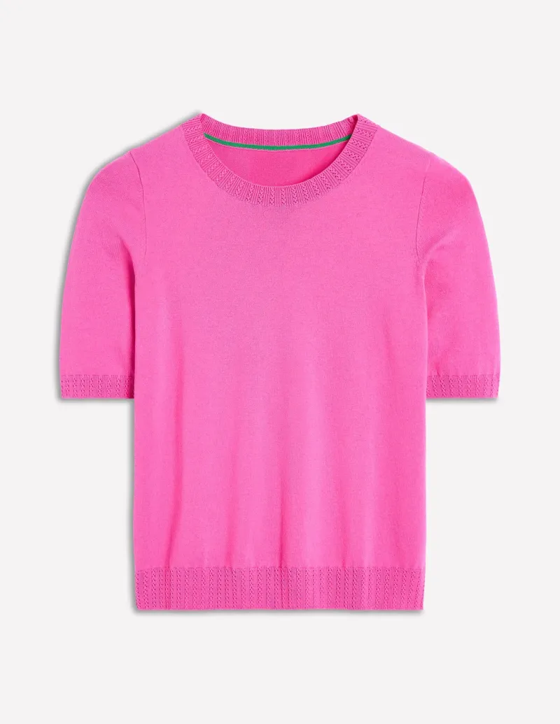 Nightwear & Lougewear | Sweaters & Cardigans-Boden Emilia Cotton Crew T-shirt-Tickled Pink TickledPink