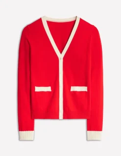 Sweaters & Cardigans-Boden Emilia Cotton V Neck Cardigan-Poppy Red PoppyRed