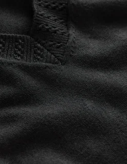 Sweaters & Cardigans-Boden Emilia Cotton V Neck Sweater- Black