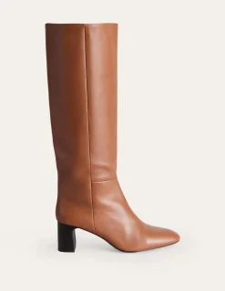 Heels | Boots-Boden Erica Knee High Leather Boots-Tan Leather TanLeather
