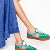 Flats | Nightwear & Lougewear-Boden Erin Flatform Tennis Trainer-Rich Emerald/Festival Pink RichEmerald/FestivalPink