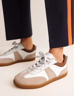Flats | Nightwear & Lougewear-Boden Erin Retro Tennis Sneakers-White Mix WhiteMix