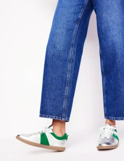 Flats | Nightwear & Lougewear-Boden Erin Retro Tennis Sneakers- Silver