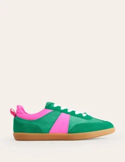 Flats | Nightwear & Lougewear-Boden Erin Retro Tennis Sneakers-Green Colourblock GreenColourblock