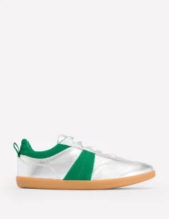 Flats | Nightwear & Lougewear-Boden Erin Retro Tennis Sneakers- Silver