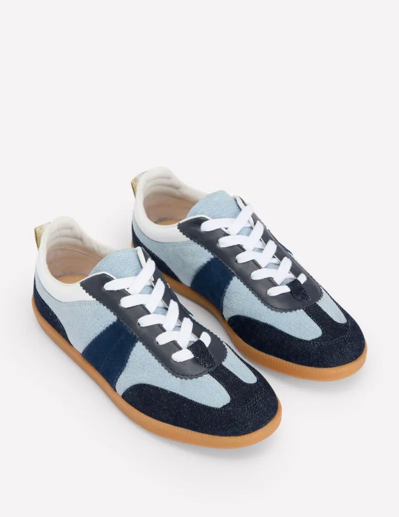 Flats | Nightwear & Lougewear-Boden Erin Retro Tennis Sneakers- Denim