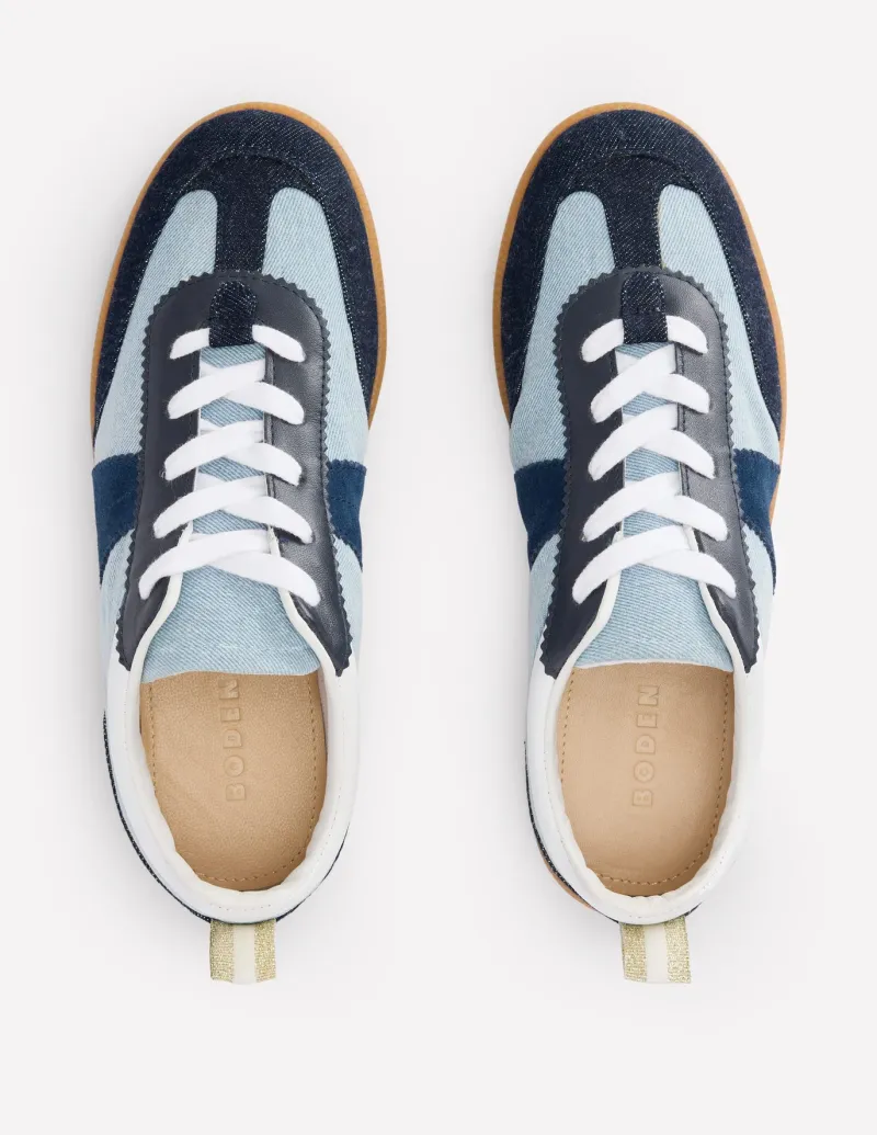 Flats | Nightwear & Lougewear-Boden Erin Retro Tennis Sneakers- Denim