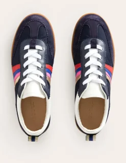 Flats | Nightwear & Lougewear-Boden Erin Retro Tennis Sneakers- Navy/Rainbow