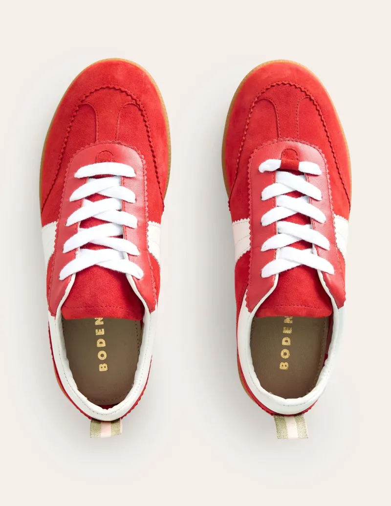 Flats | Nightwear & Lougewear-Boden Erin Retro Tennis Sneakers- Red