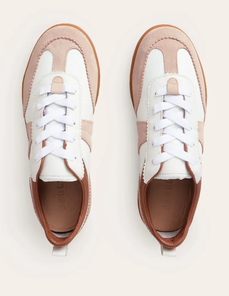 Flats | Nightwear & Lougewear-Boden Erin Retro Tennis Sneakers-White Mix WhiteMix