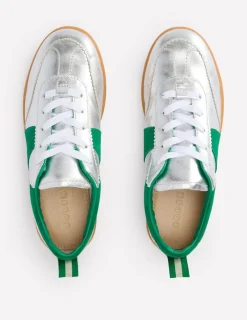 Flats | Nightwear & Lougewear-Boden Erin Retro Tennis Sneakers- Silver