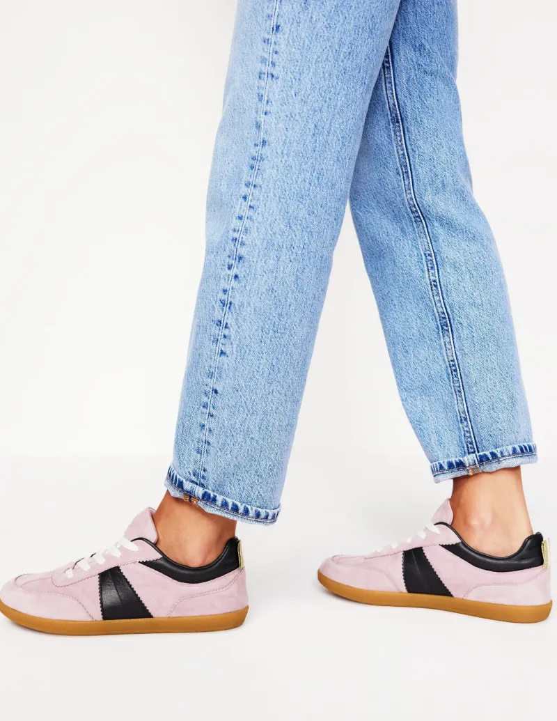 Flats | Nightwear & Lougewear-Boden Erin Retro Tennis Trainers-Vintage Mauve/Navy VintageMauve/Navy