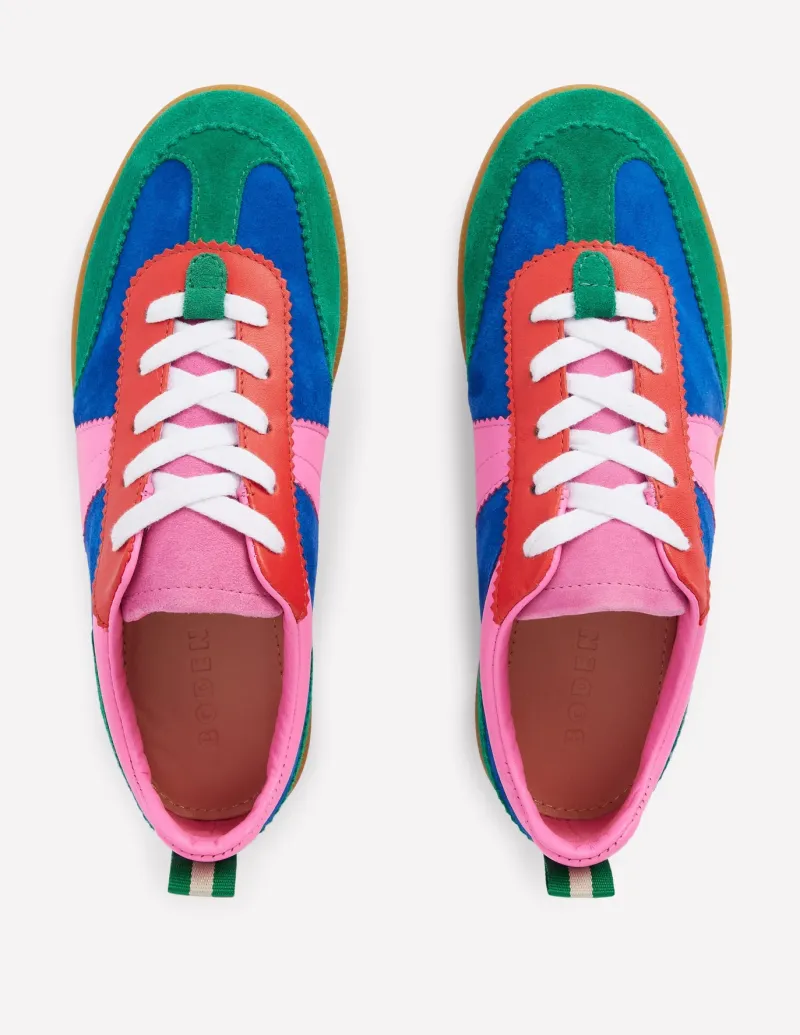 Flats | Nightwear & Lougewear-Boden Erin Retro Tennis Trainers-Multi Colourblock MultiColourblock