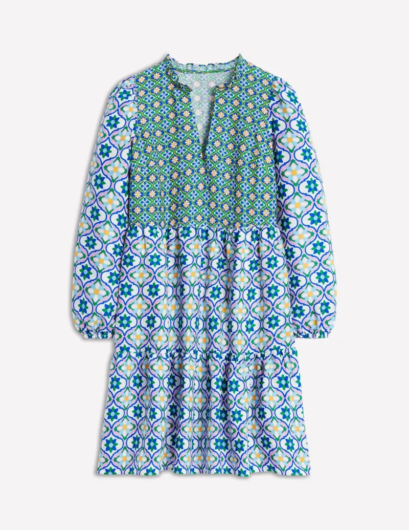 Dresses & Jumpsuits-Boden Esme Linen Short Dress-Multi, Floweret Tile Multi,FloweretTile